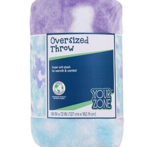 Your Zone, Multicolor Tie Dye XL Oversized Throw Blanket, 72 x 50 inches